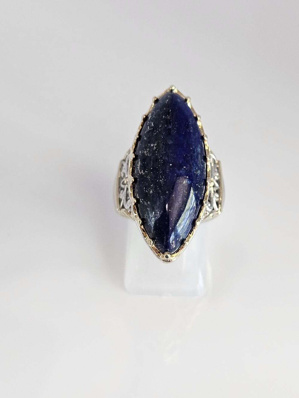 Retired Gems En Vogue Lapiz Luzuli Ring Palladium Sterling Silver 18k Size 6! - Picture 4 of 7